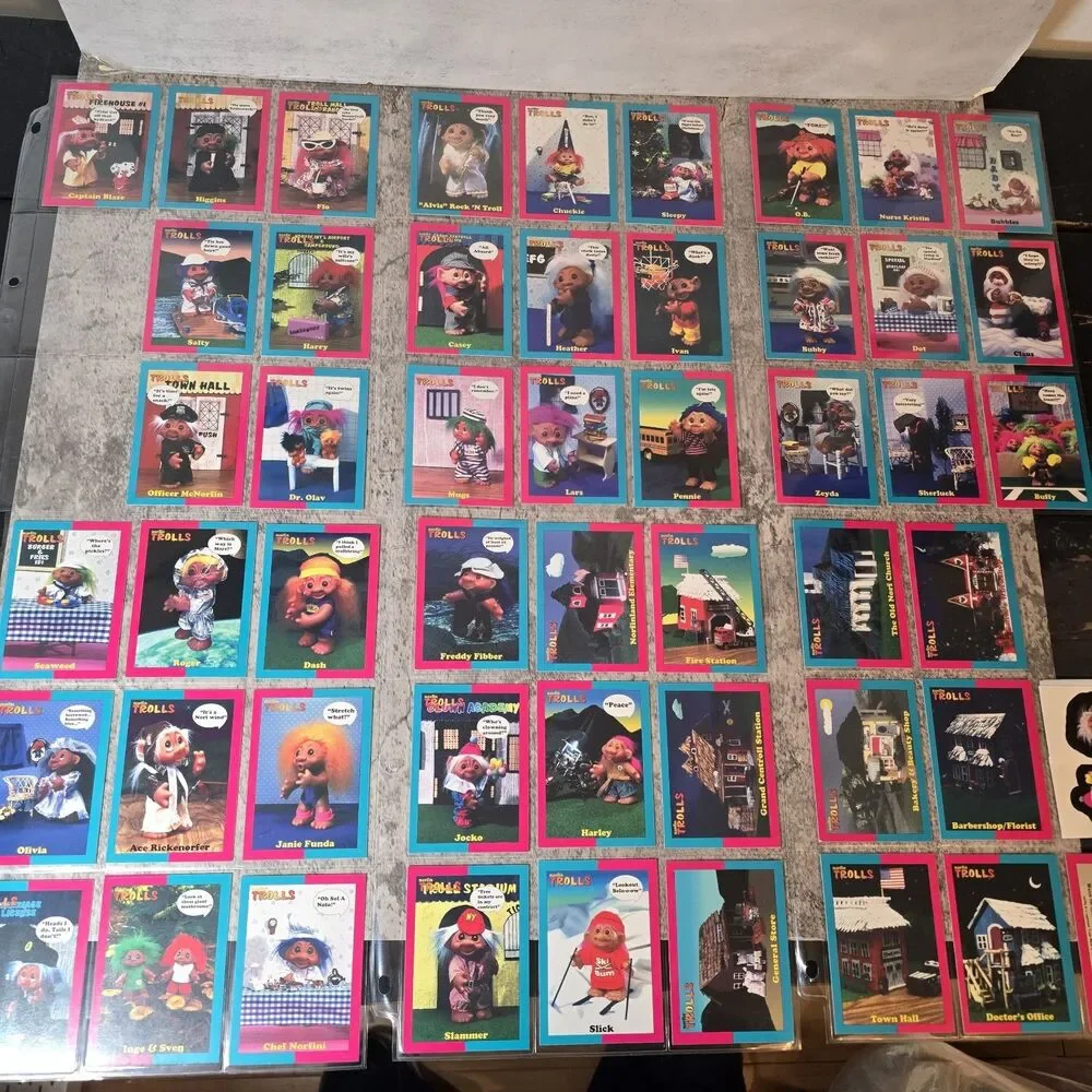 1992 Norfin Trolls Trading Cards Full Set Of 50 Vtg Y2K
